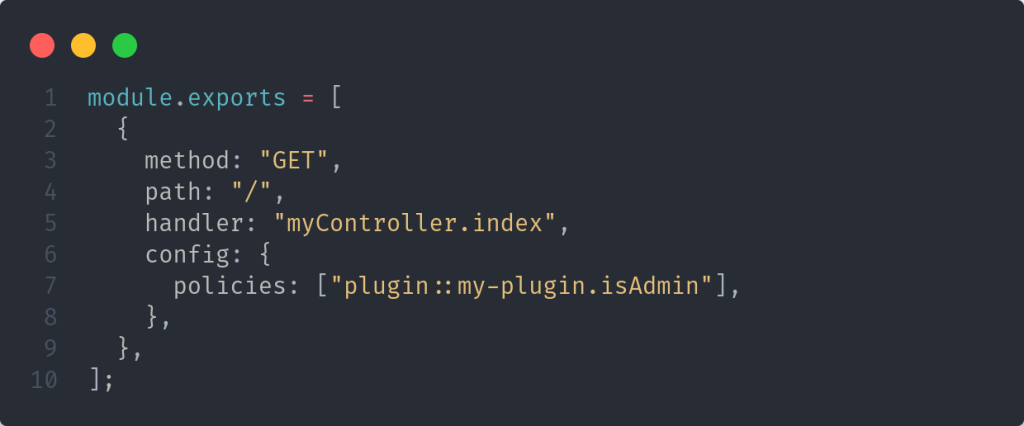 Strapi config policies