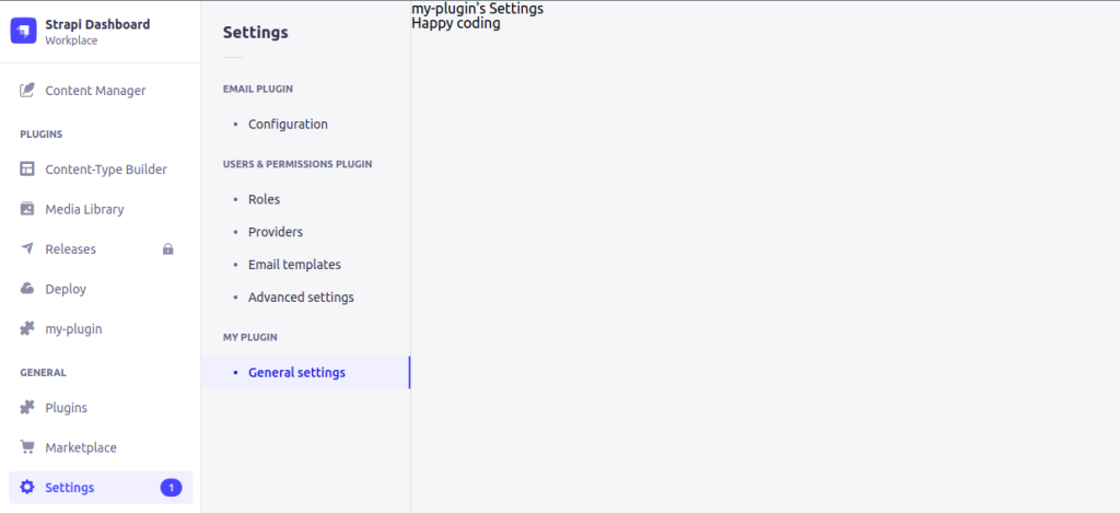 Generate setting plugin Strapi