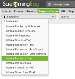 Screenshot de la plateforme Screaming Frog